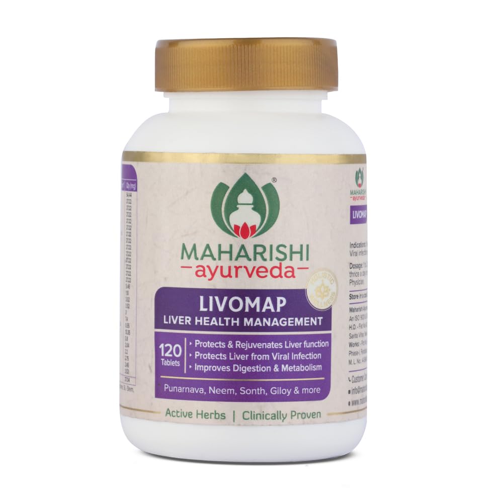 Maharishi Ayurveda Livomap Tablets for Liver Health and Support | Liver Health Management | Rejuvenate Liver Function | Helps to Improve Digestion- 120 Tablets
