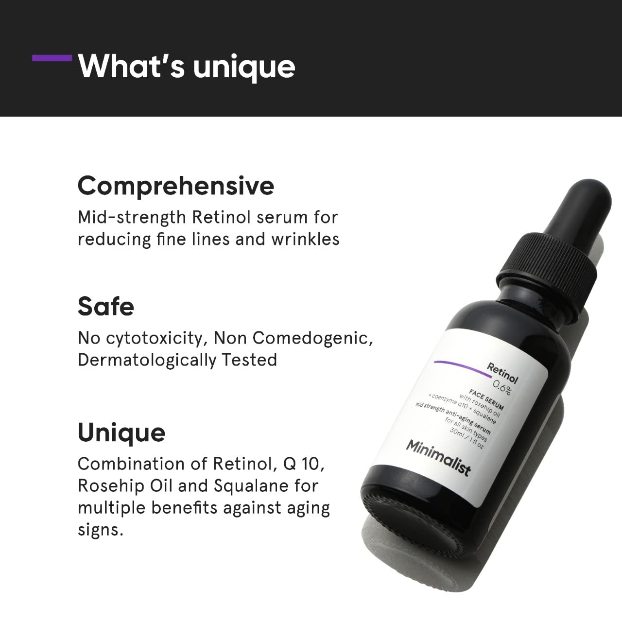 Minimalist Retinol 0.6% Mid-Strength Anti Aging Face Serum For Unisex, Reduces Fine Lines & Wrinkles, Medium Strength Retinol Formula