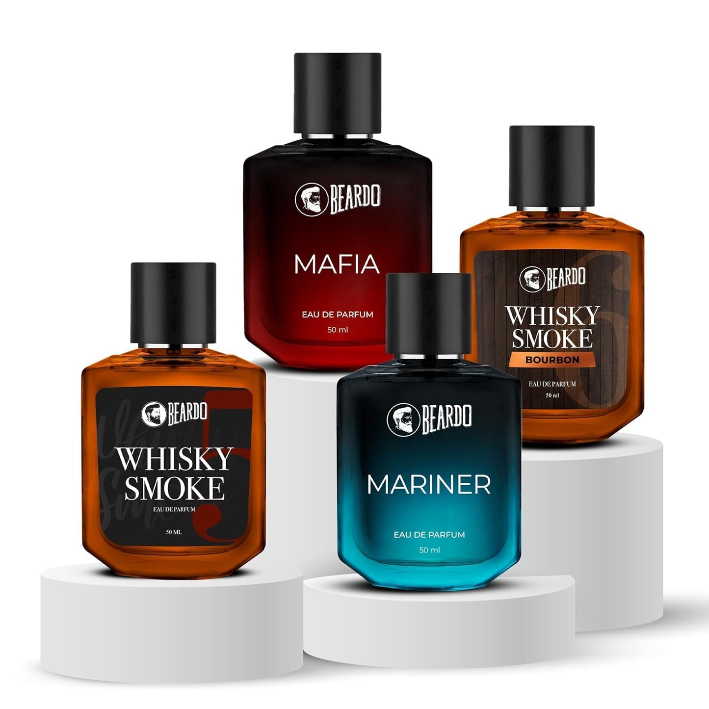 BEARDO Thug Life Edp Combo Whisky Smoke, Mafia, Mariner & Bourbon Perfume For Men (50ml X 4) | Long Lasting Perfume for Men | Long Lasting Fragance | Fresh Eau De Parfum | Premium, Strong Long Lasting | Gift Set for Men