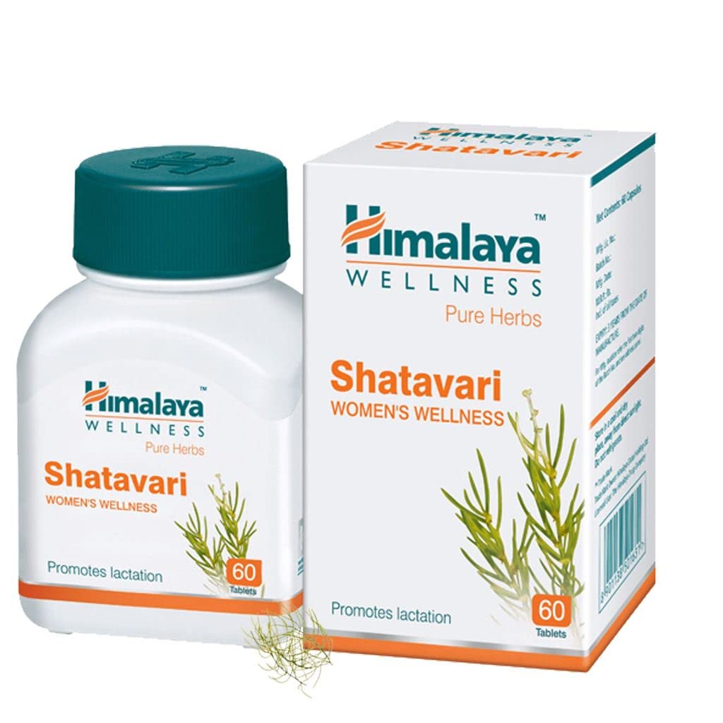 Himalaya Pure Herbs Shatavari Women's Wellness Tablets, Promotes lactation, White, 60 Count (Pack of 4)