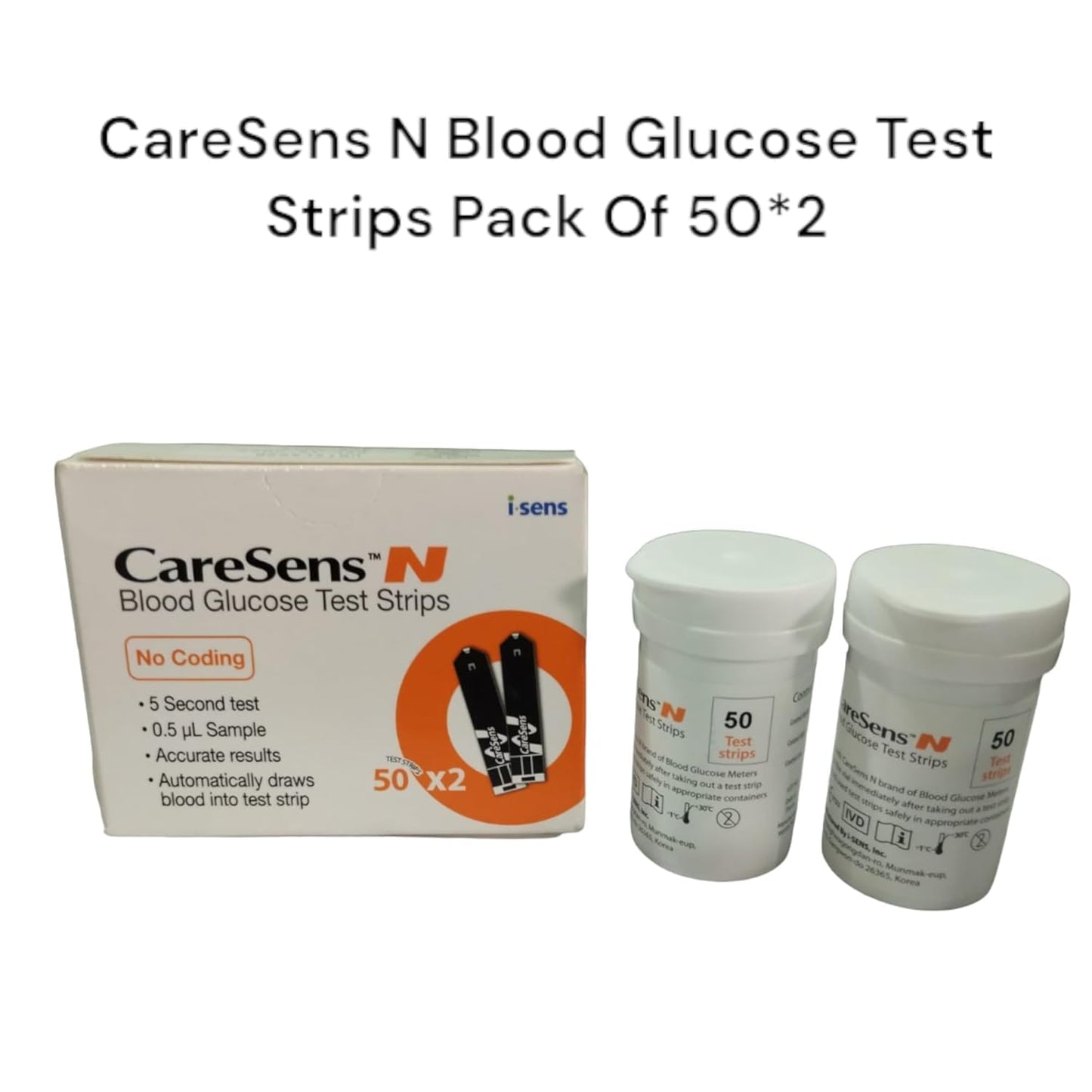 CareSens N 100 Glucose Test Strips with 100 Rossify Lancets | Accurate Blood Sugar Monitoring | Fast & Reliable Results | Compatible with CareSens N Glucometer | Diabetes Care Essentials