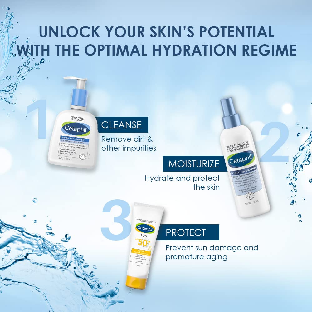 Cetaphil Optimal Hydration Body Spray Moisturizer 207ml | Lightweight moisturizer & non-greasy