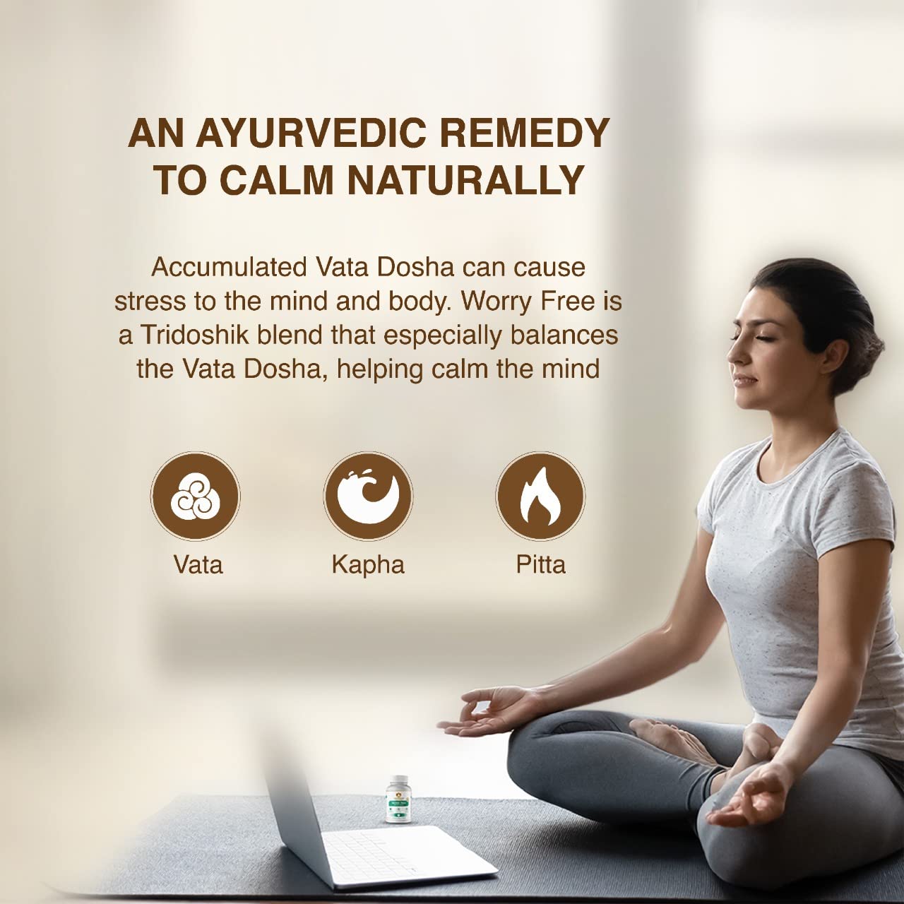 Maharishi Ayurveda Ashwagandha Worry Free Ayurvedic Tablets, Help Keeps The Mind And Body Calm And Relaxed Non Addictive By Maharishi Ayurveda 60 Tablets