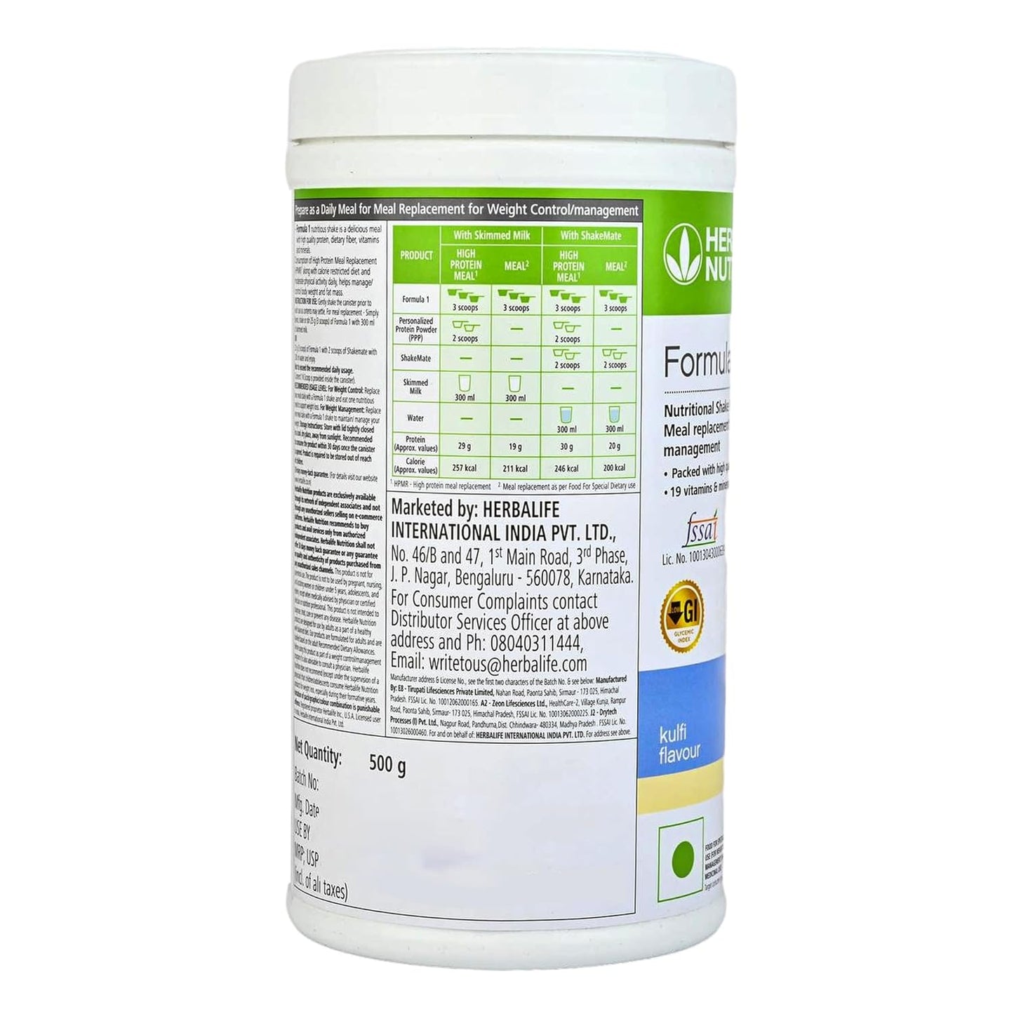 Formula 1 Nutritional Shake Mix – Kulfi Flavor | 500g | Meal Replacement
