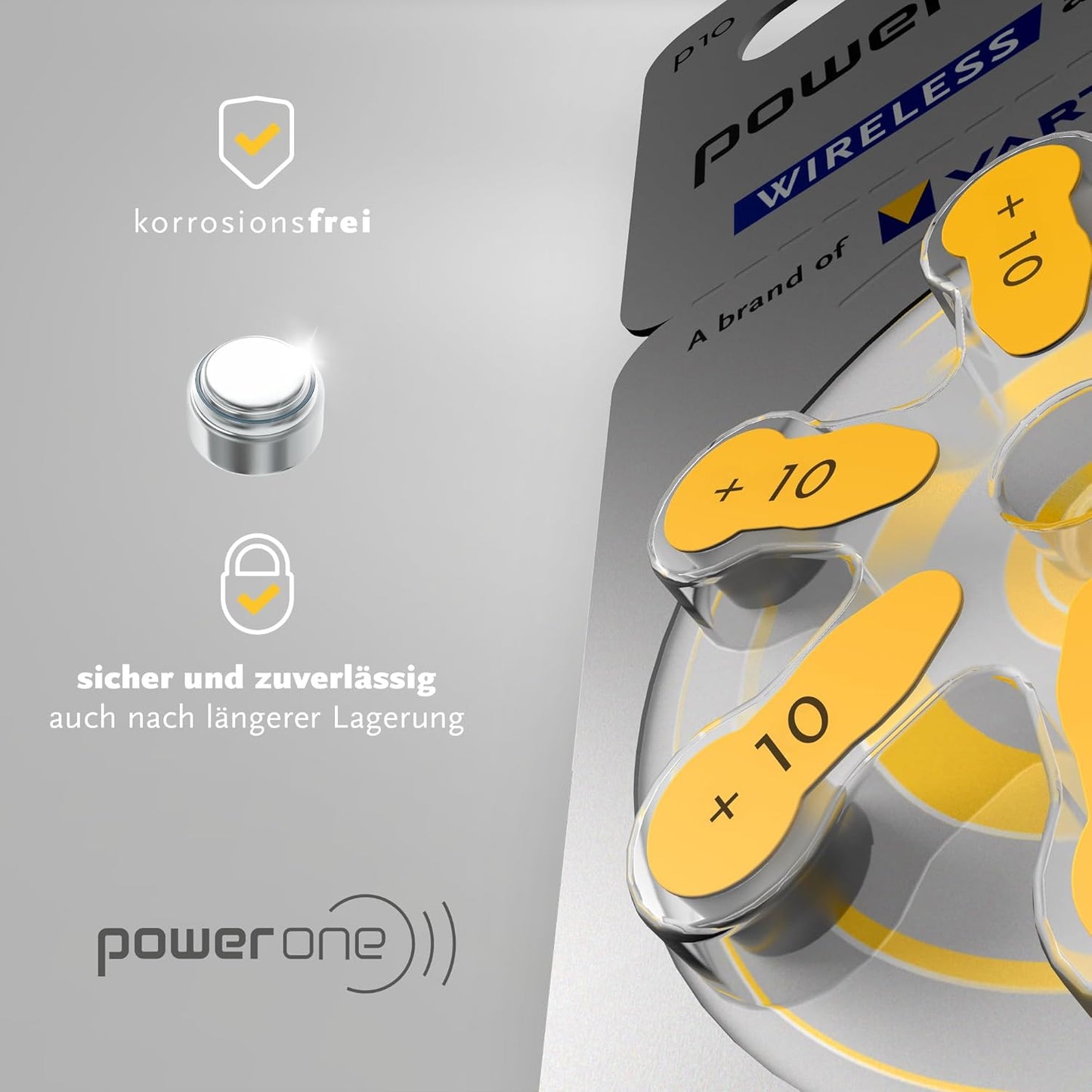 Power One Size 10 Zinc Air Hearing Aid Batteries (60 batteries)