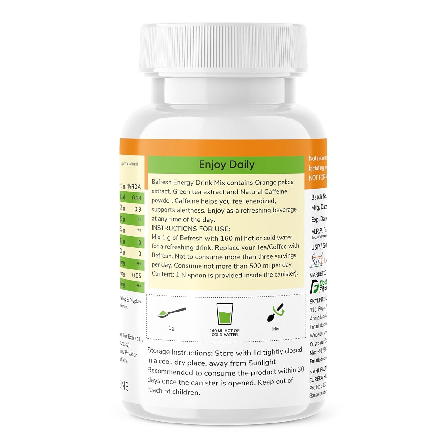 Befresh Energy Drink Mix ((50g X 3 Combo), Lemon + Tulsi + Kashmiri Kahwa)
