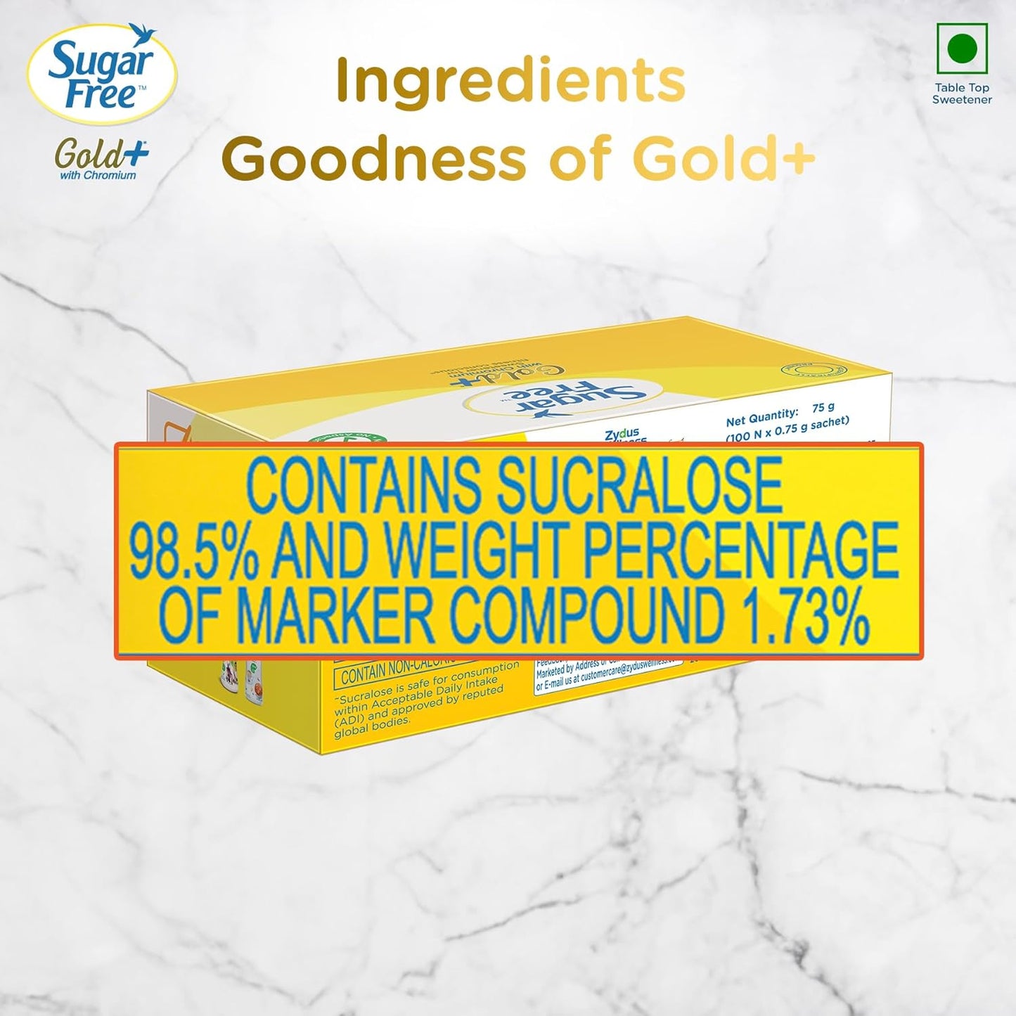 Sugar Free Gold, 100 Sachets (Pack Of 2) | India S No.1 Sweetner