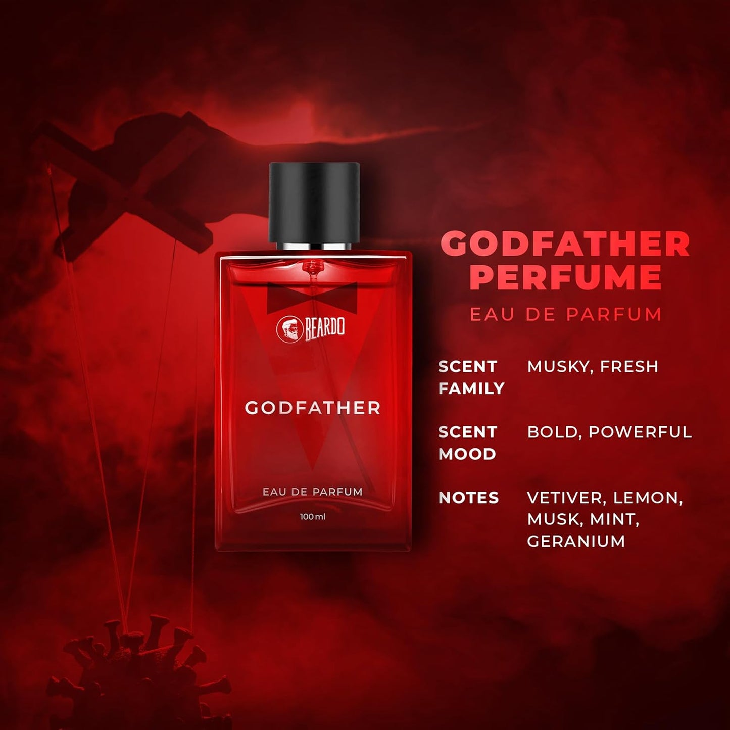 BEARDO Godfather Perfume For Men, 100Ml | Aromatic, Spicy Perfume For Men Long Lasting Perfume For Date Night Fragrance | Body Spray For Men | Valentines Day Gift For Husband | Boyfriend