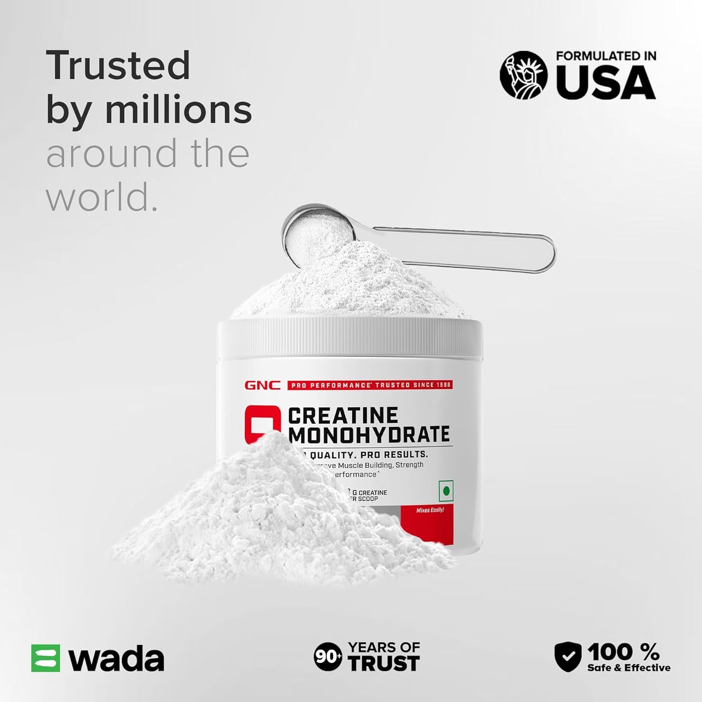GNC Pro Performance Creatine Monohydrate - 3000mg Creatine Per Scoop | Micronized for Faster Absorption | Boosts Energy, Muscle Volume & Performance | Gluten-Free | Unflavored | 100gm