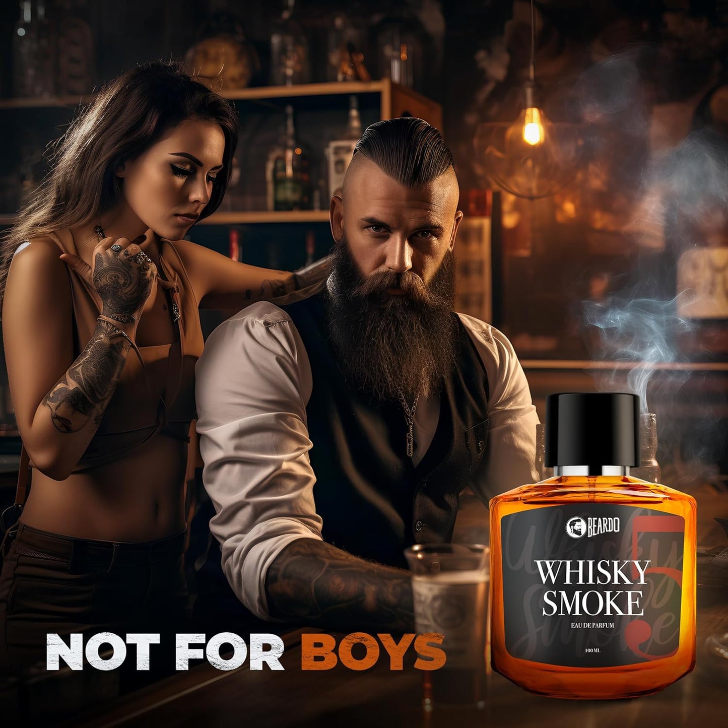 Beardo Whisky Smoke Perfume for Men, 100ml | Spicy, Woody - Oudh Scent Eau De Parfum | Long Lasting Perfume for Men | Best Date Night Fragrance Body Spray | Gift for Husband | Gift for Boyfriend | Gift for Men