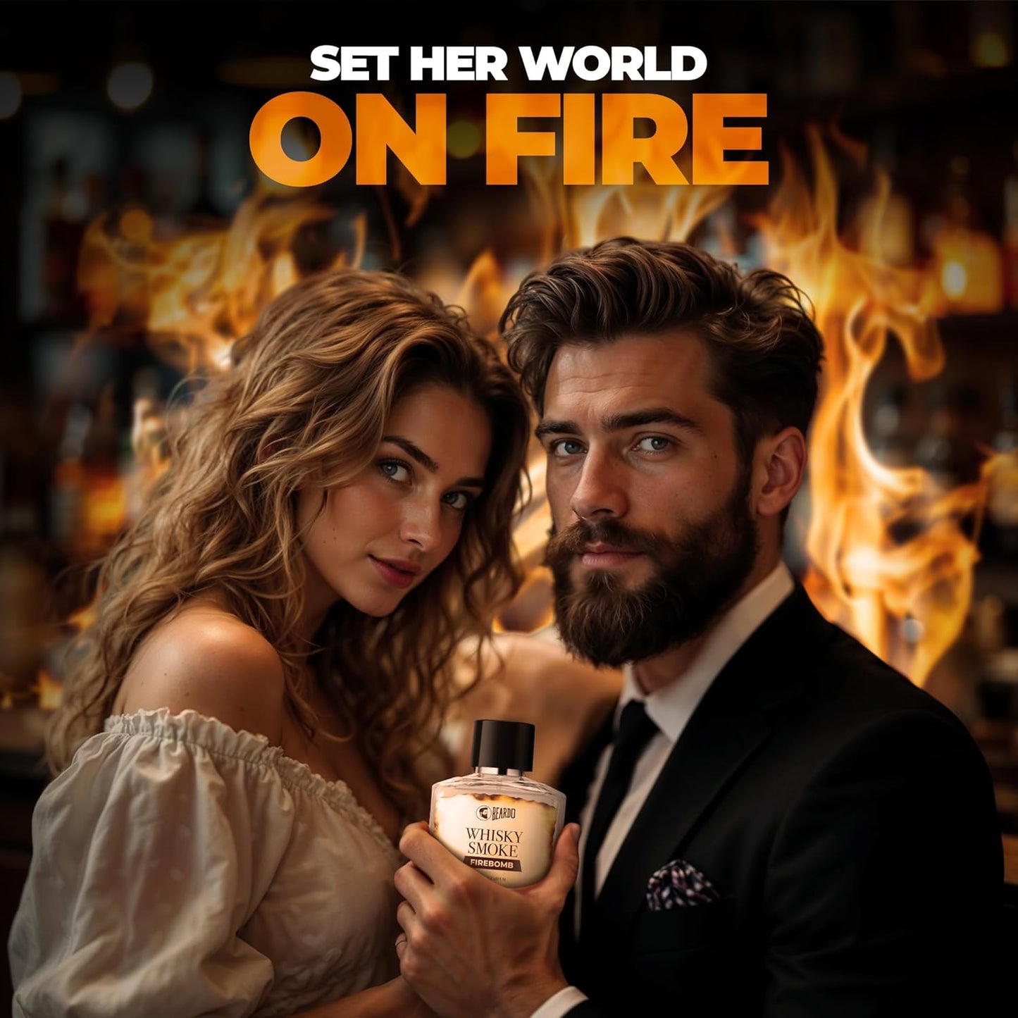 Beardo Whisky Smoke FIREBOMB Perfume for men, 100ml | Spicy, Woody scent | Long Lasting Mens Perfume | Best Date Night Eau de parfum for Men | Gift For Friends | Gift for Men