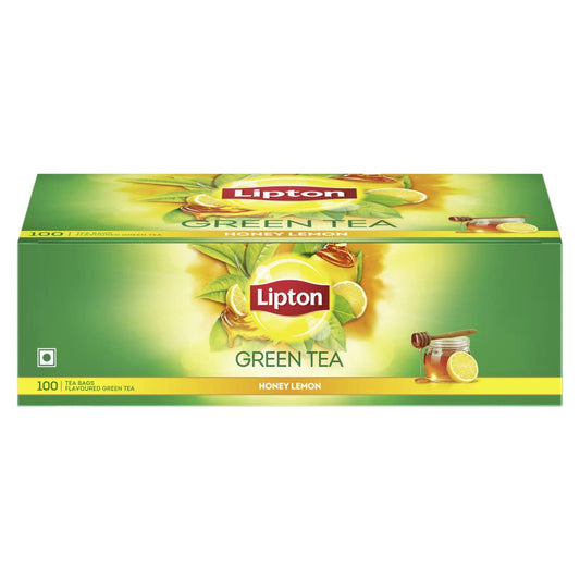 Honey Lemon Green Tea Bags 100 pcs, All Natural Flavour, Zero Calories