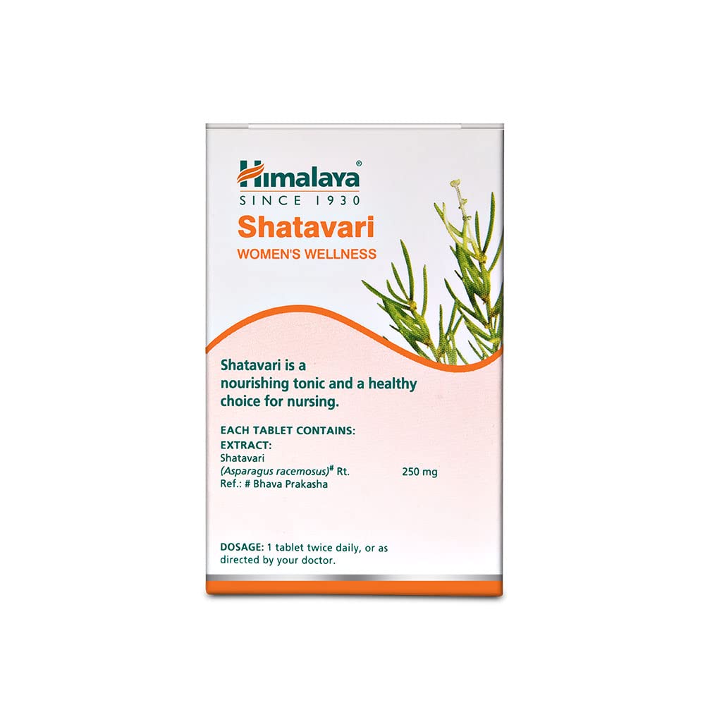 Himalaya Pure Herbs Shatavari Women's Wellness Tablets, Promotes lactation, White, 60 Count