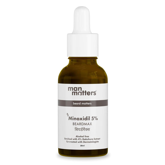 Man Matters Beardmax Growth Serum 30ml | 5% Minoxidil | Activates Beard Follicles | Solves Uneven & Patchy Beard | Alcohol Free