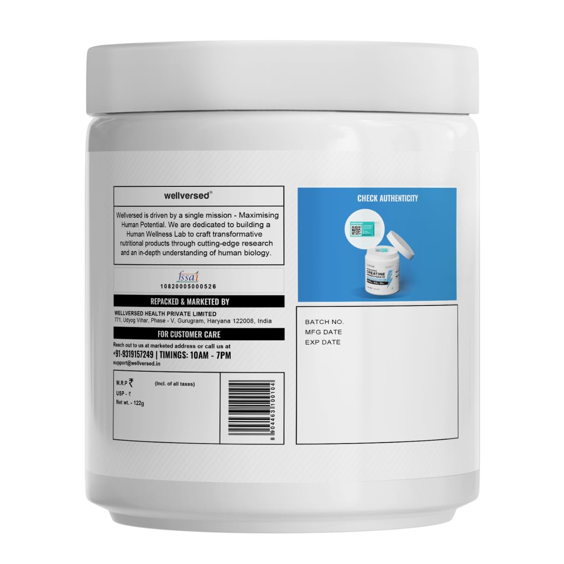 Wellcore - Pure Micronised Creatine Monohydrate (Fruit Fusion, 33 Servings) | Rapid Absorption | Enhanced Muscle strength & Power, Powder, 1 count