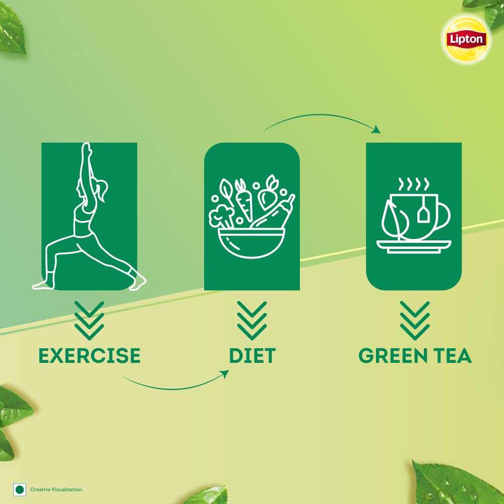 Honey Lemon Green Tea Bags 100 pcs, All Natural Flavour, Zero Calories