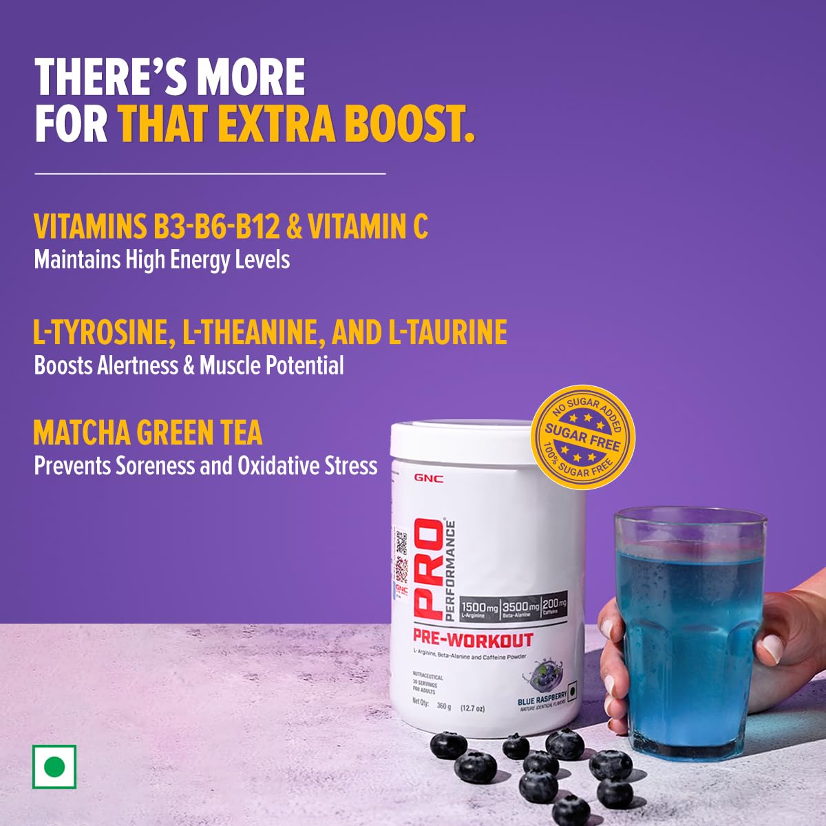 Pro Performance Pre-Workout | 360 gm | 30 Servings | Boosts Energy & Endurance | Improves Focus