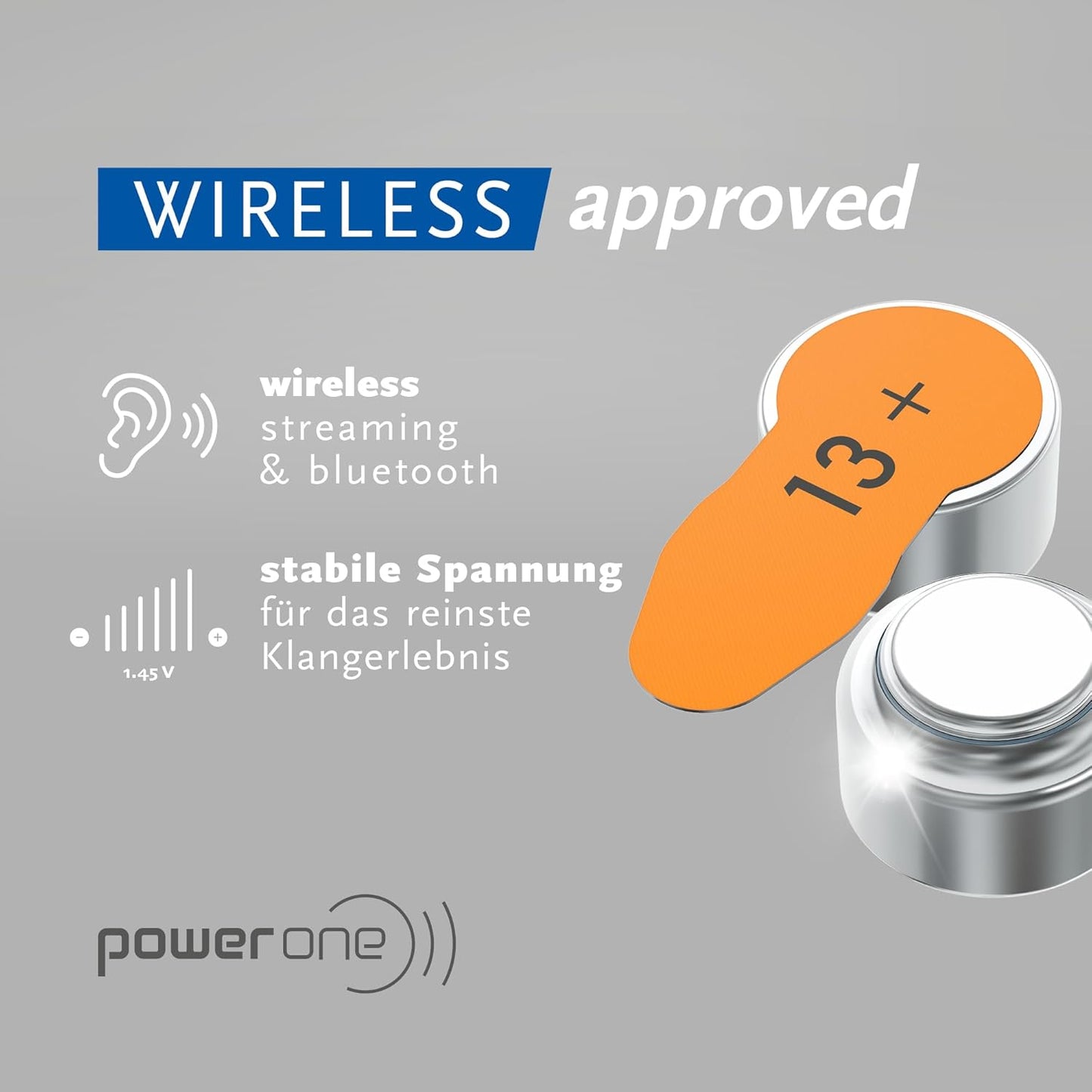 Power One Hearing Aid Battery Size 13 -Pack Of 60 Batteries