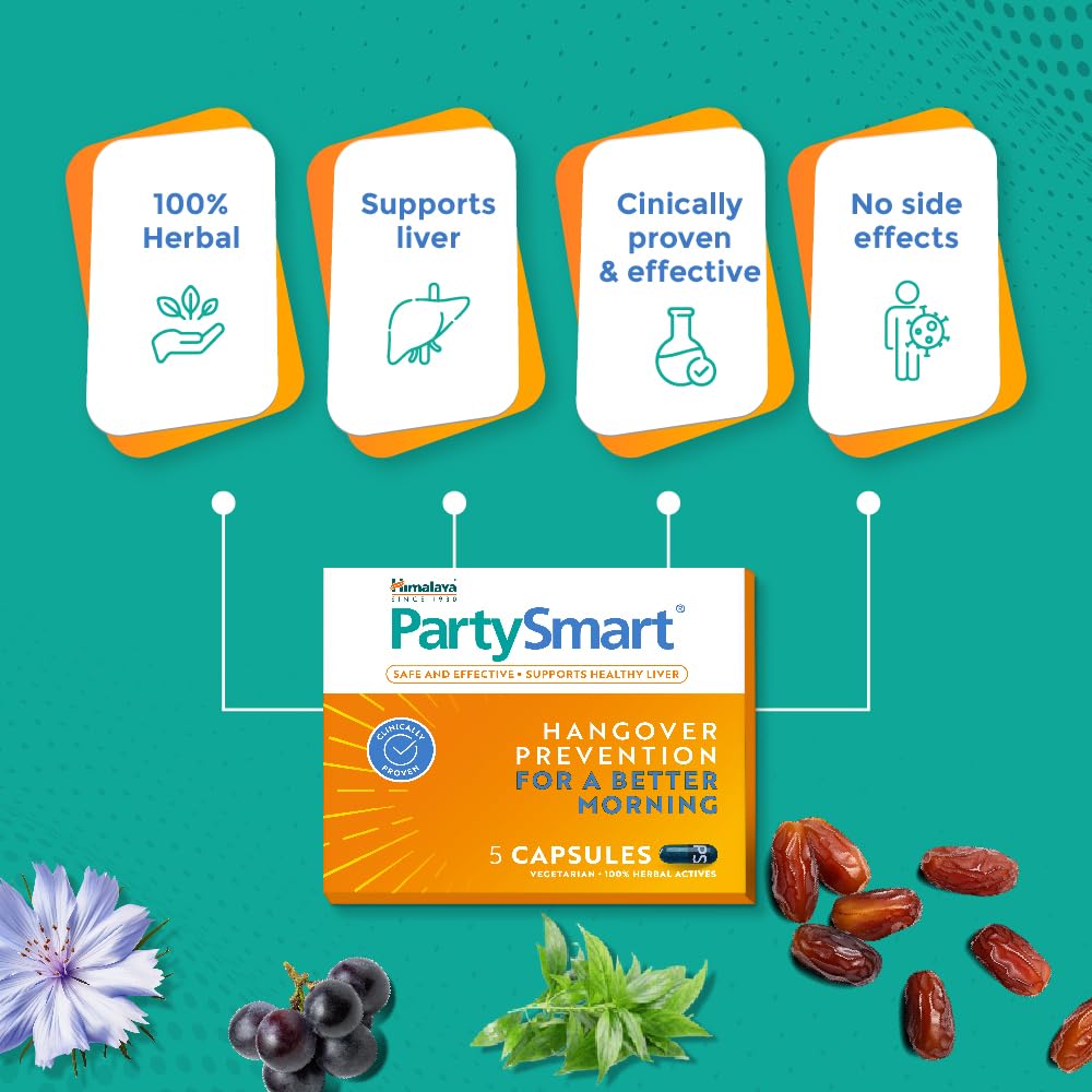 PartySmart, 25 capsules |Prevents hangover & helps support liver