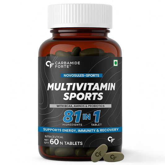 Carbamide Forte Multivitamin Tablet for Men & women | Multi Vitamin for Men Gym & sports | Multivitamins for Energy & Fitness | Multivitamin for Men gym with BCAA, Amino Acids, Probiotics & Antioxidants - 81 Ingredients - 60 Tablets