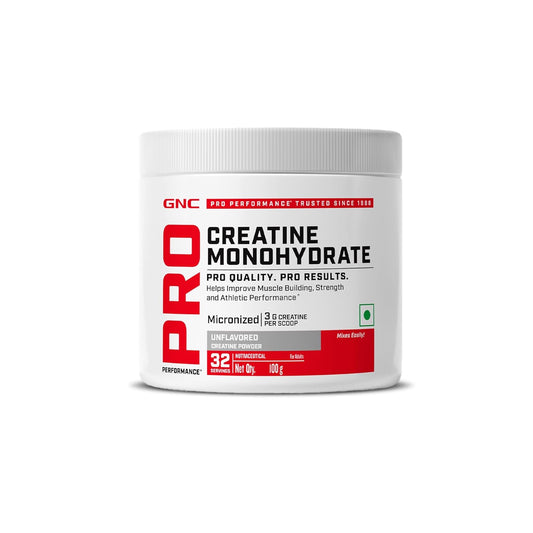 GNC Pro Performance Creatine Monohydrate - 3000mg Creatine Per Scoop | Micronized for Faster Absorption | Boosts Energy, Muscle Volume & Performance | Gluten-Free | Unflavored | 100gm