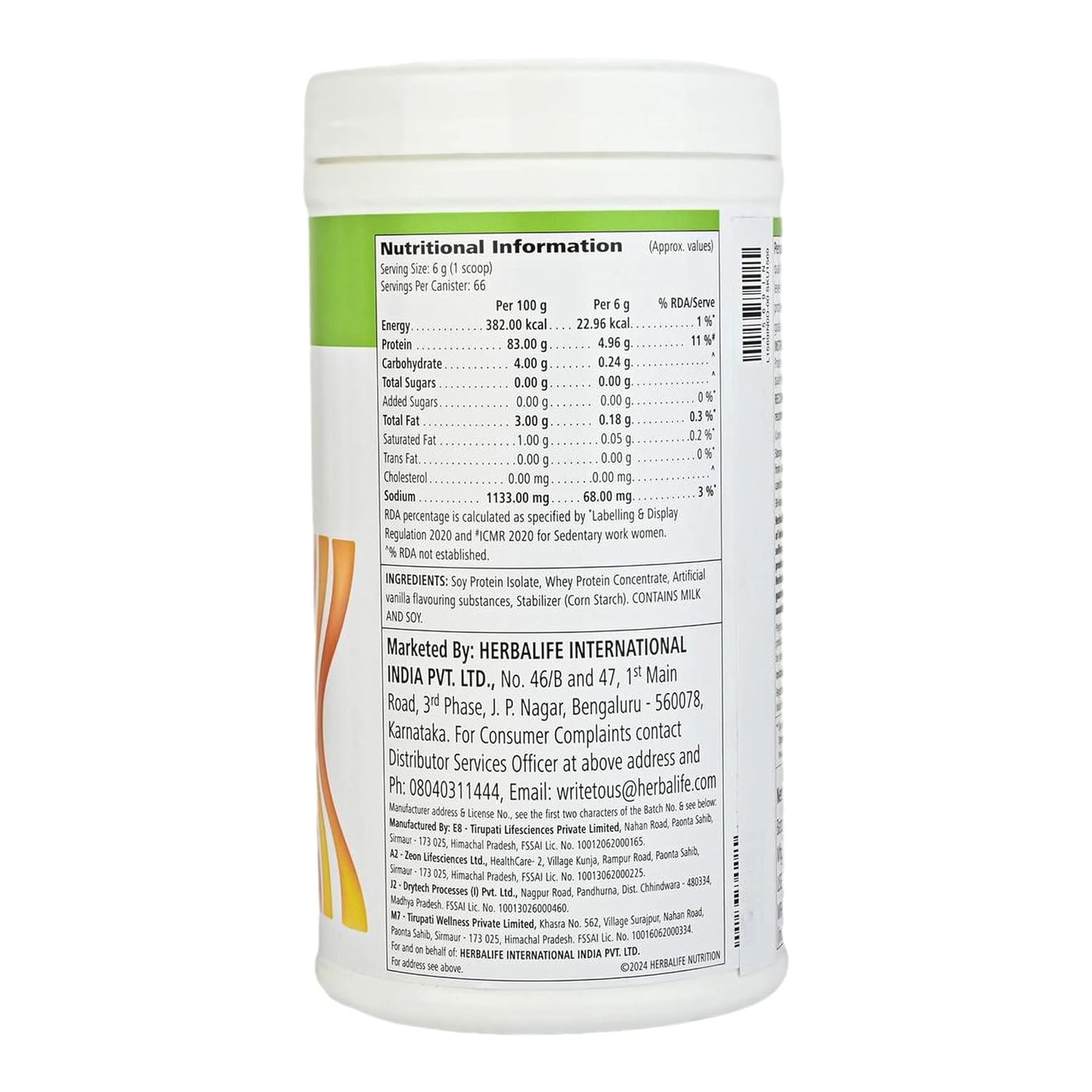 Herbalife Nutrition Personalized Protein Powder – 400g | Soy and Whey Protein Isolate