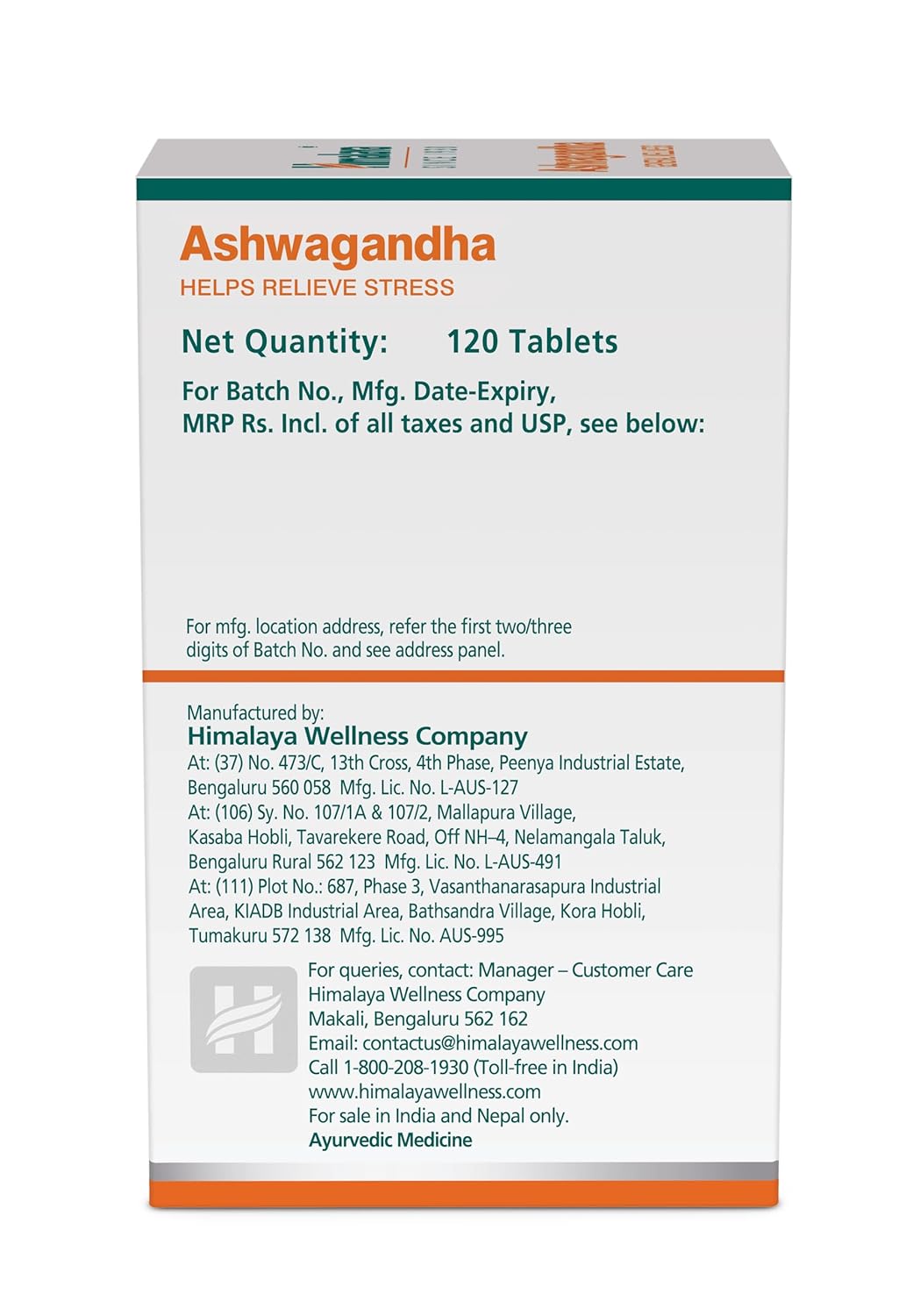 Himalaya Ashwagandha - 120 Tablets | Stress Relief | Rejuvenates Mind & Body | Improves Strength & Energy | General Wellness