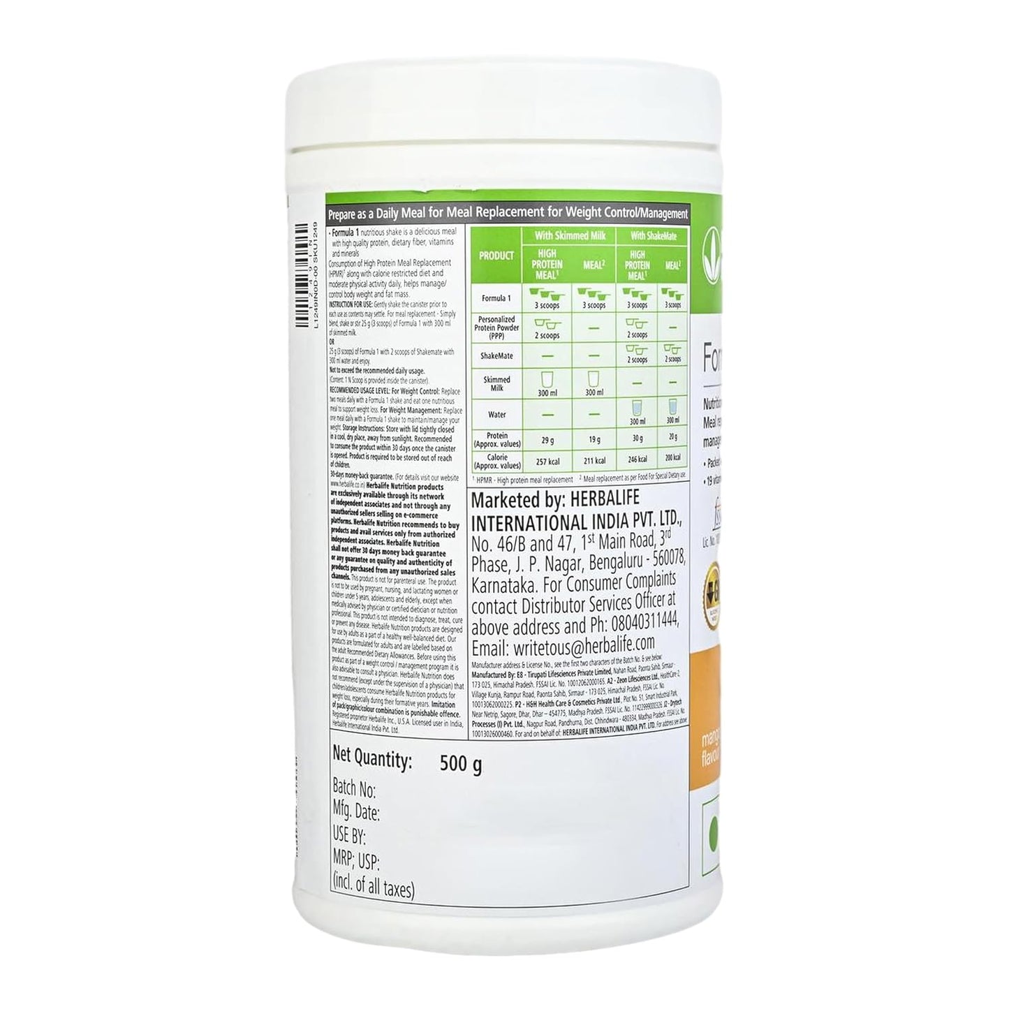 Formula 1 Nutritional Shake Mix – Mango Flavor | 500g | Meal Replacement