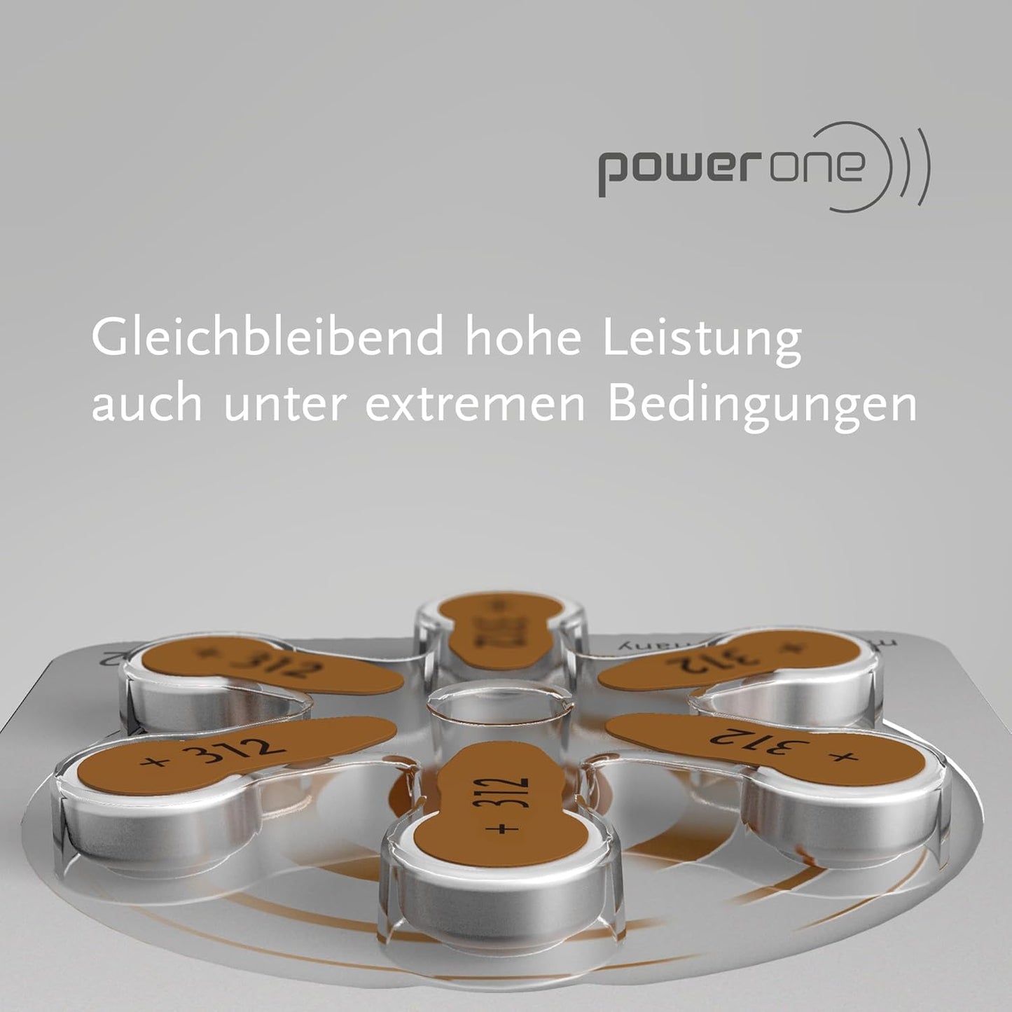 Power One P312 Hearing Aid Battery, 60 Pieces (6 x 10)