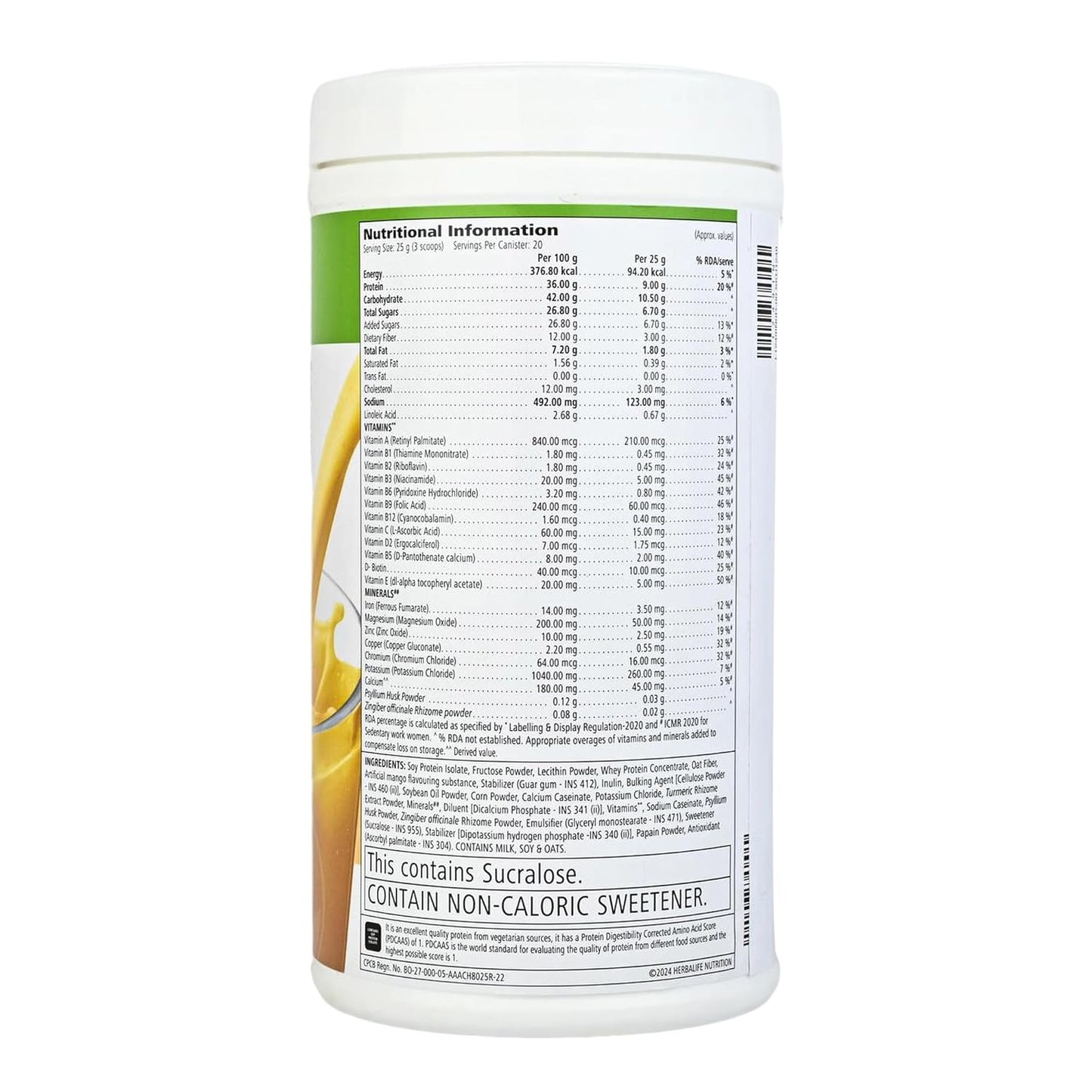 HERBALIFE Weight Loss Combo (Formula 1 Mango Flavor, shakemate, protein powder & Afresh Energy Drink Lemon Flavor (1250 GM)