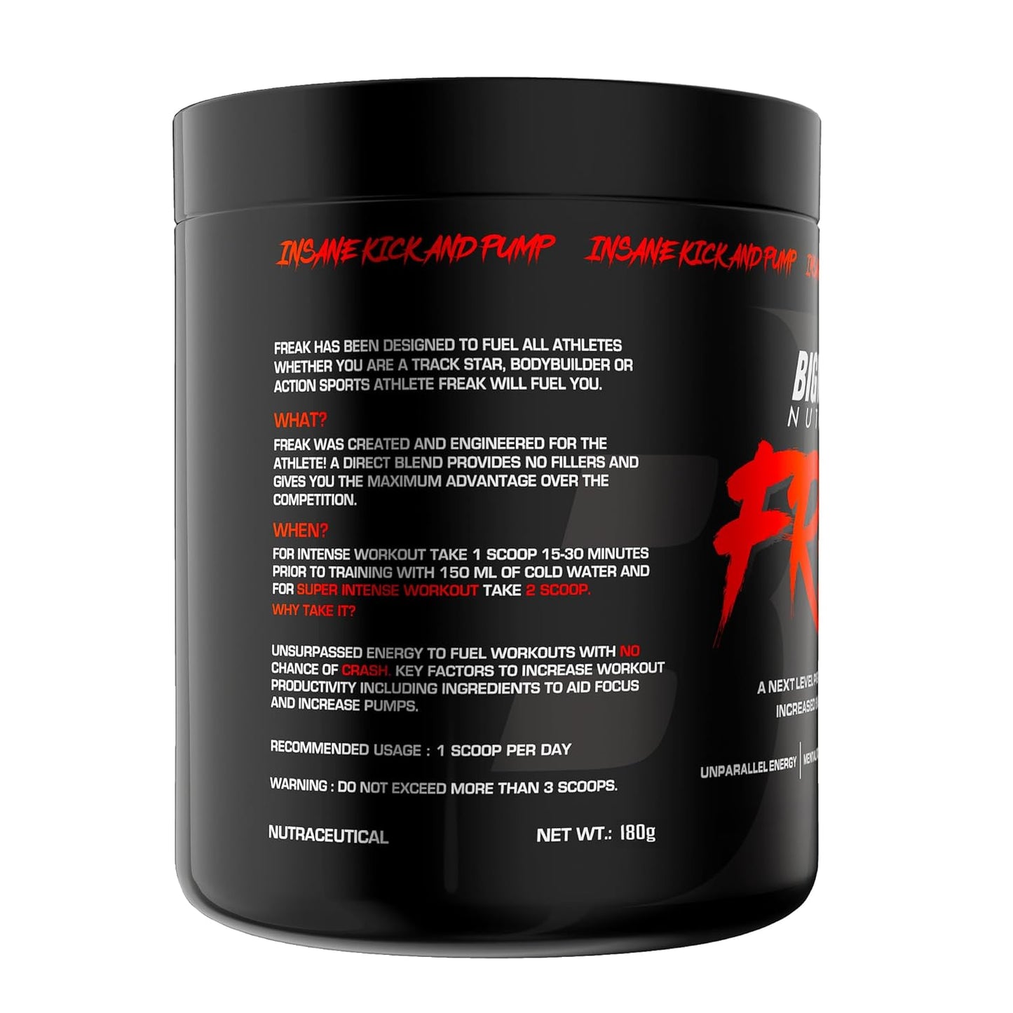 Bigmuscles Nutrition Freak Pre-Workout [30 Servings, Sex on the Beach] | Increased Energy, Strength, Mental Focus & Powerfull Pumps | 180 gm