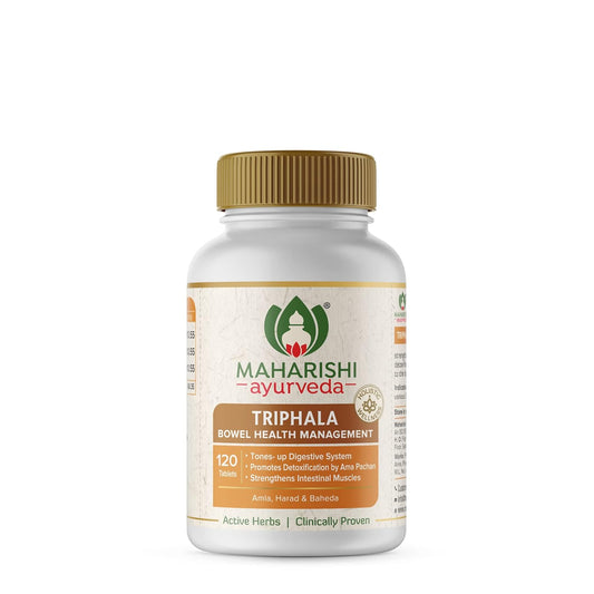 Maharishi Ayurveda Triphala Tablets 1000mg 120 Tablets | Supports Healthy Digestion | Improves Bowel Wellness| Relieves Constipation | Pure Herbs Used |100% Ayurvedic