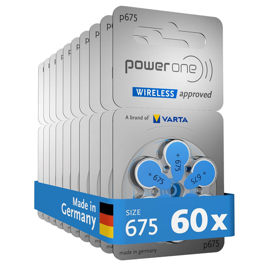 Varta Power One Hearing Aid Battery Size 675, 60 Pcs