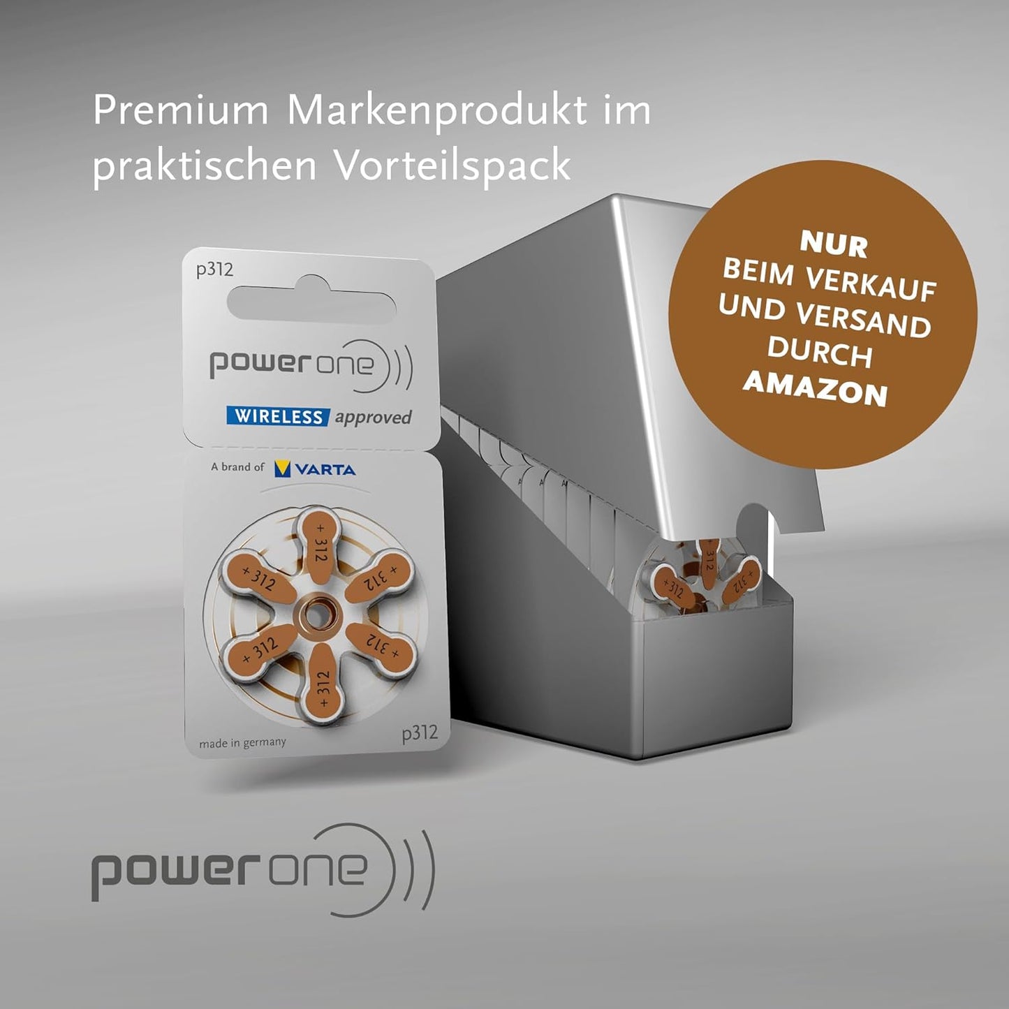Power One P312 Hearing Aid Battery, 60 Pieces (6 x 10)