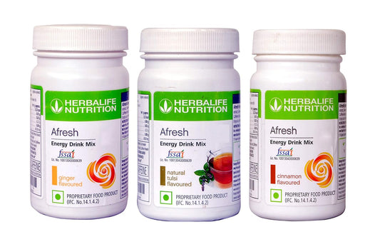 Herbalife nutrition afresh energy drink mix pack of 3 (Ginger, Tulsi, Cinnamon)