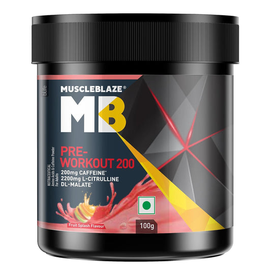 Pre Workout 200 (Fruit Splash, 16 servings, 100g) | 200mg Caffeine, 2200mg Citrulline